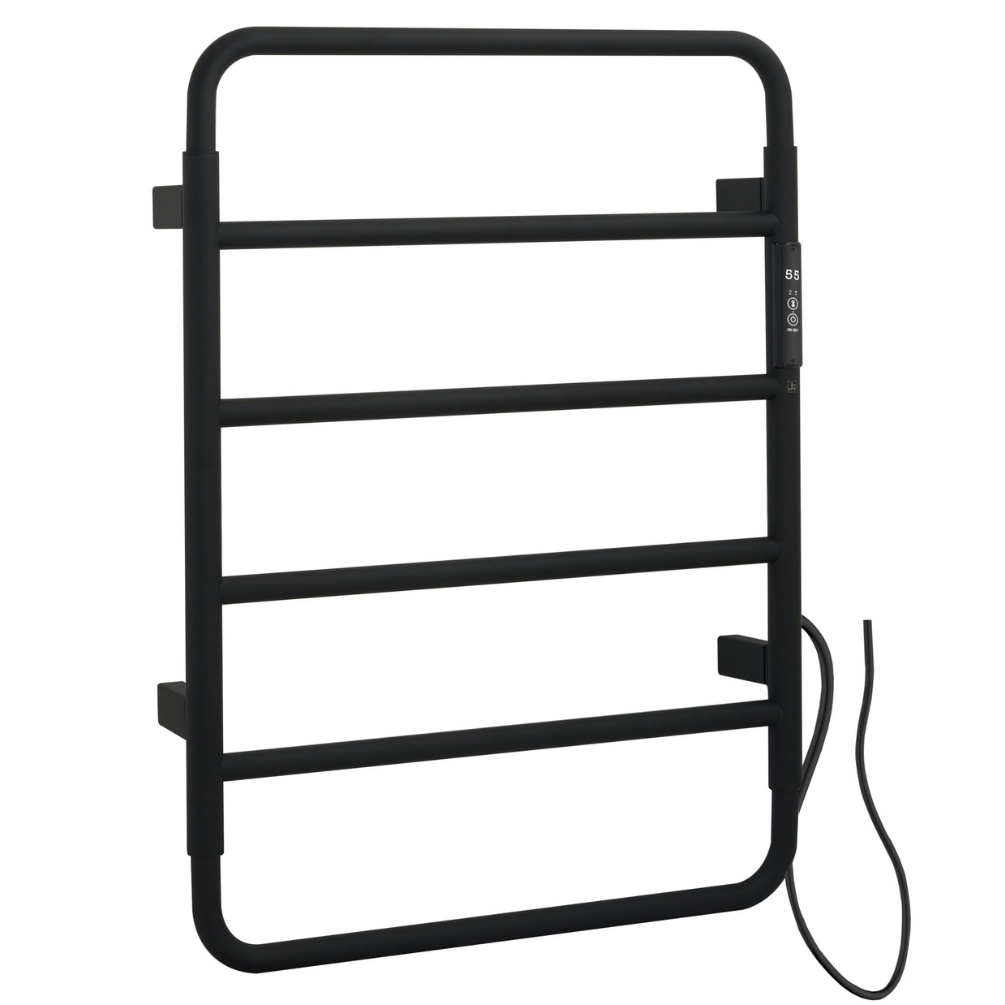 JTP Aero Matt Black 640mm x 475mm Electric Towel Radiator Cut Out